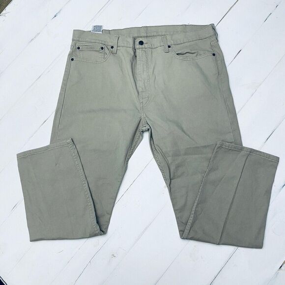 Levi's 502 All Seasons Men's Khaki Tan Regular Tapered Fit Chino Tag 40x30 - Picture 4 of 14